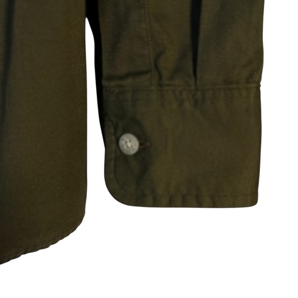 Vintage Eddie Bauer USA Made Military Green Utility Shirt M Long Sleeve Cotton - Picture 8 of 11